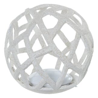 Lámpara Sobremesa Led 42cm Bola Fibra Vidrio Crudo Rugoso 42x42x40cm Cable:190cm