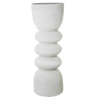 Macetero Alto Cerámica 80cm Gris Arena Ø32x80cm