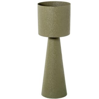 Macetero C/pie Metal Acabado Mate Verde Ø23,5x73cm