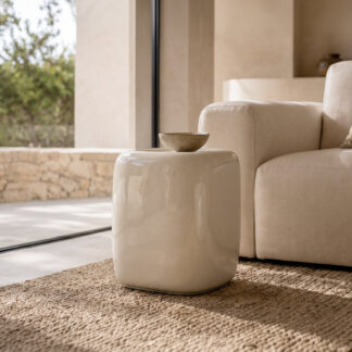 Mesa auxiliar CLAY beige brillo