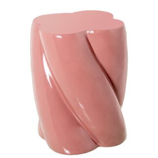 Mesa Auxiliar Fibra De Vidrio Rosa Brillo 36x36x40cm