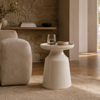 Mesa auxiliar GALILEO beige brillo