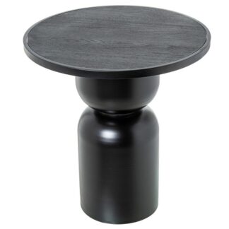 Mesa Auxiliar Madera Dm C/basemetal Negro +72353 47x47x50cm