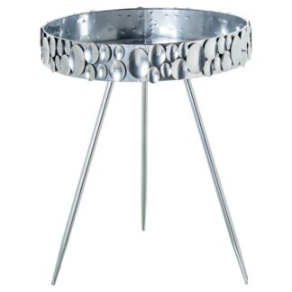 Mesa Auxiliar Metal Plateado Ø51,5x62,5cm