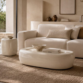 Mesa centro CARTER beige brillo