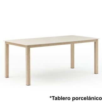 Mesa Comedor Aluminio Tablero Material Porcelánico 180x90x75cm