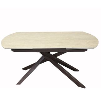 Mesa Comedor Extensible Piedra Sinterizada Patas Metal+85682 160-240x90x75cm