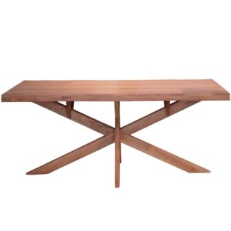 Mesa Comedor Madera Acacia, Canto De Forma Natural 180x90x76cm Tablero:55mm