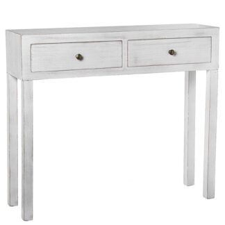 Mesa De Entrada Madera Blanco Dm+paulownia 92x26x80cm