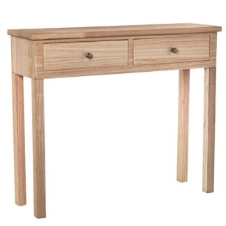 Mesa De Entrada Madera Natural Dm+paulownia 95x27,5x80cm