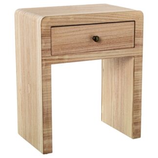 Mesa De Noche Madera Natural Dm+paulownia 45x28,5x55cm