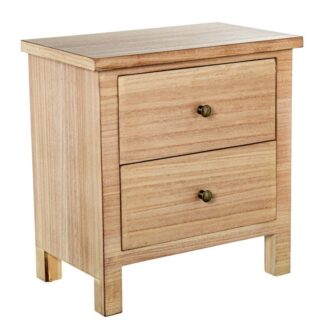 Mesa De Noche Madera Natural Dm+paulownia 48x30x50,5cm