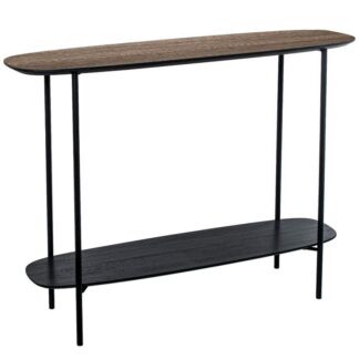 Mesa Entrada Acabado Madera Patas Metal Negro 100x30x75cm