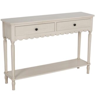 Mesa Entrada Madera 2 Cajones Beige 110x28x75cm