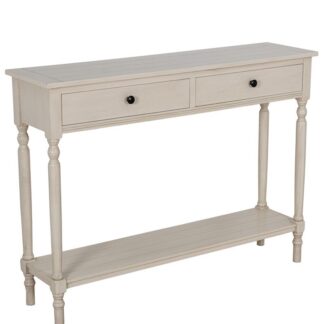 Mesa Entrada Madera 2 Cajones Beige 110x28x81cm
