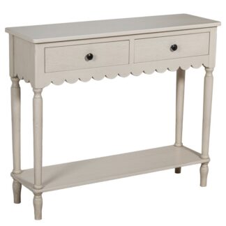 Mesa Entrada Madera 2 Cajones Beige 90x28x75cm
