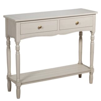 Mesa Entrada Madera 2 Cajones Beige 90x28x75cm