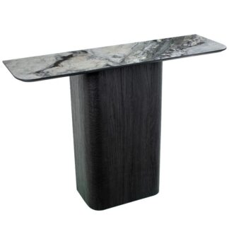 Mesa Entrada Madera Color Roble 100x30x75cm, Dm+chapa Papel