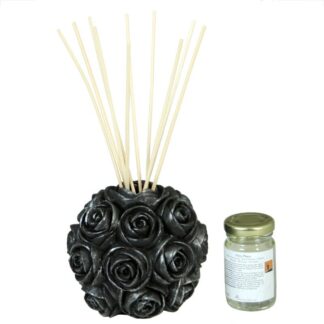 Mikado Rosa Negra-plata Rosa:ø13 Cm Bote:100 Ml. 10 V Arillas De 30 Cm