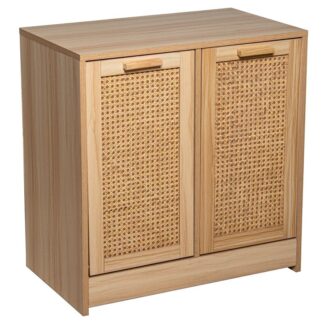 Mueble Portarropa Madera/ratán Natural, Necesita Montaje 66x40x68cm, Material:dm+papel