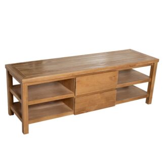 Mueble Tv Madera Natural Pino De Nueva Zelanda 150x45x50cm
