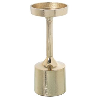 Palmatoria Aluminio Dorado Ø9x21cm, Para Velas Ø8cm