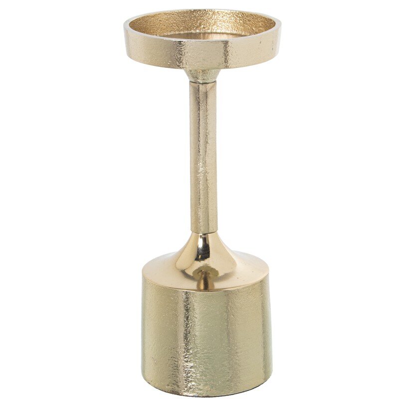Palmatoria Aluminio Dorado Ø9x21cm, Para Velas Ø8cm