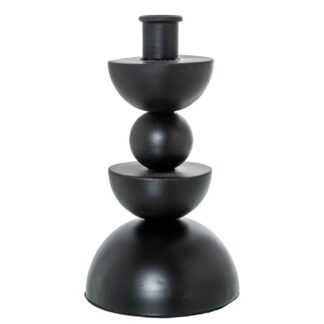 Palmatoria Metal Negra Ø10x19cm