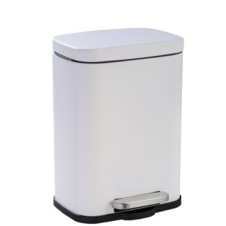 Papelera Acero Inoxidable 12l. C/pedal Blanca 29x25x39cm