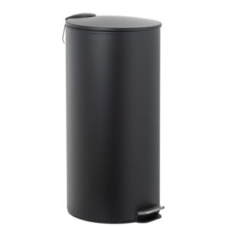 Papelera Acero Inoxidable 27l. C/pedal Negra Ø29x62cm
