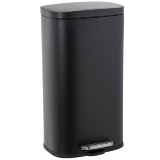 Papelera Acero Inoxidable 30l. C/pedal Negra 34x30x64cm