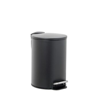 Papelera Acero Inoxidable 3l. C/pedal Negra Ø17x25cm