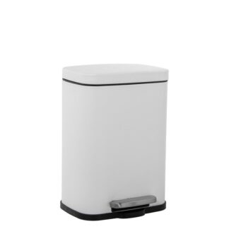 Papelera Acero Inoxidable 5l. C/pedal Blanca 21x19x30cm