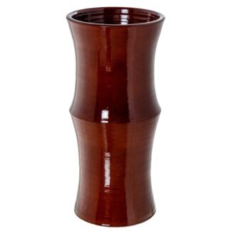 Paragüero Cerámica Burdeos Brillo Forma Bambú Ø25x50cm