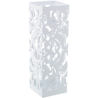 Paragüero Metal Blanco Cuadrado 15,5x15,5x49cm
