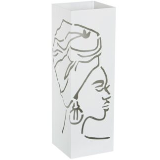 Paragüero Metal Blanco Cuadrado 16x16x49cm