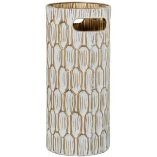 Paragüero Metal Blanco/oro Ø20x45cm