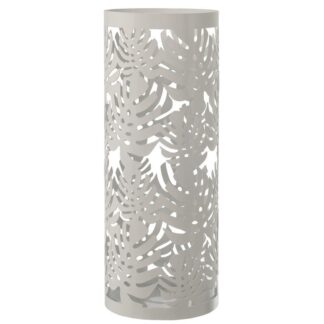 Paragüero Metal Redondo Blanco Brillo -hojas- Ø19x49cm