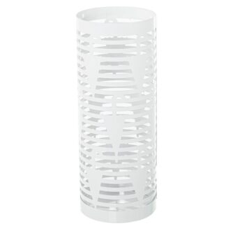 Paraguero Metal Redondo Blanco Paraguas 19x19x49 Cm.