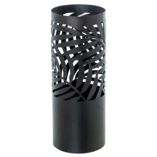 Paraguero Metal Redondo Negro Hojas 19x19x49 Cm.