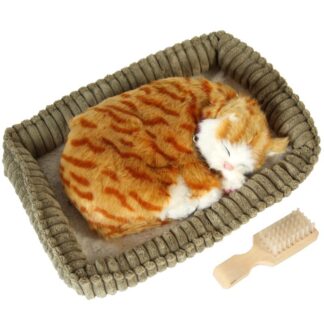 Peluche Con Movimiento Gato Blanco/marron 23x19x10cm