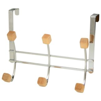 Percha Puerta 3 Ganchos Cromada 27x20cm