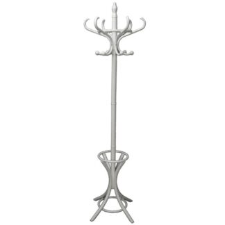 Perchero De Pie Madera Blanca Ø53x186cm,madera:abedul/álamo