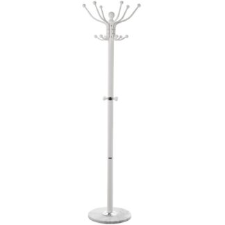 Perchero De Pie Metal Blanco C/base Mármol Ø36x175cm