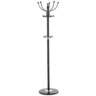 Perchero Metal Negro Base Mármol, No Giratorio Ø37x166cm, Grosor Base:2cm