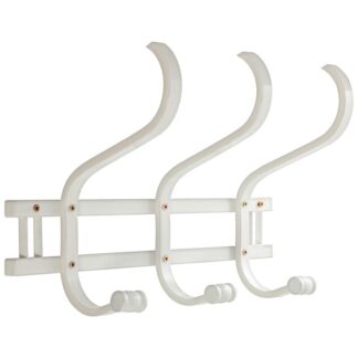 Perchero Pared Madera 3 Brazos Blanco 45x21x30cm,madera:abedul+alam