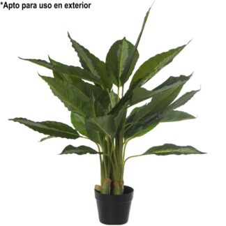 Planta Artificial 85cm. Hoja Bicolor 85cm Alt., Apto Uso Exterior