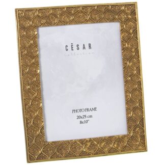 Portafoto Resina 20x25cm Dorado Ext:26x1,5x30,5cm