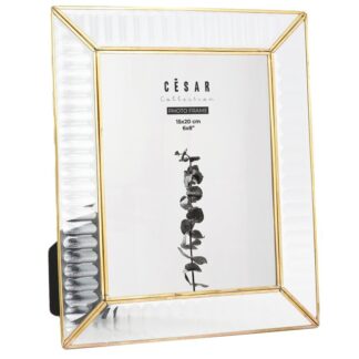 Portafotos 15x20cm Cristal/metal Dorado Ext:22,3x27,5cm