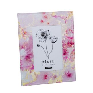 Portafotos Cristal 10x15cm Flores Ext:18x1x23cm